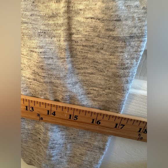 SUNDANCE Size SM Heathered Gray 100% Linen Flutter Sleeve Long Tank Lagenlook - Picture 7 of 7